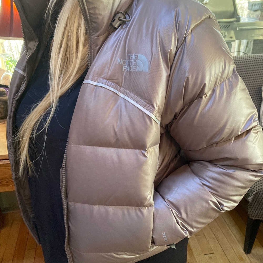 The North Face Women's Metallic Taupe Puffer Coat - Picture 6 of 10